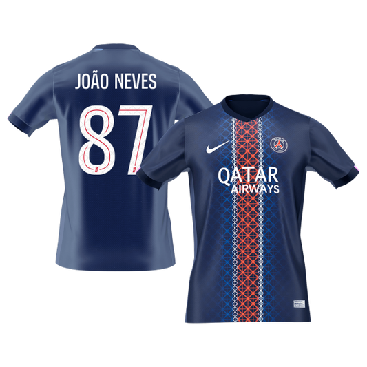 PSG φανέλα Εντός 2025/26 JOÃO NEVES #87 - Premium