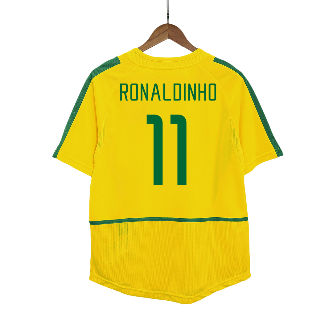 Βραζιλία Ρετρό φανέλα Εντός 2002/03 RONALDINHO #11